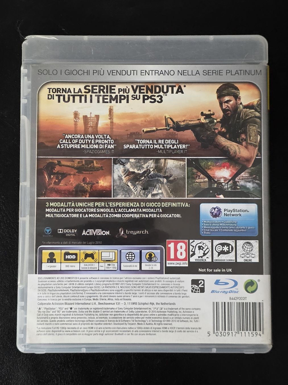 Giochi: COD BLACK OPS [PLATINUM] | PS3 – Usato da Bellinzona venduto da egemon 1