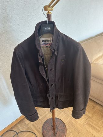 Blauer Giacca originale in pelle scamosciata, taglia M!