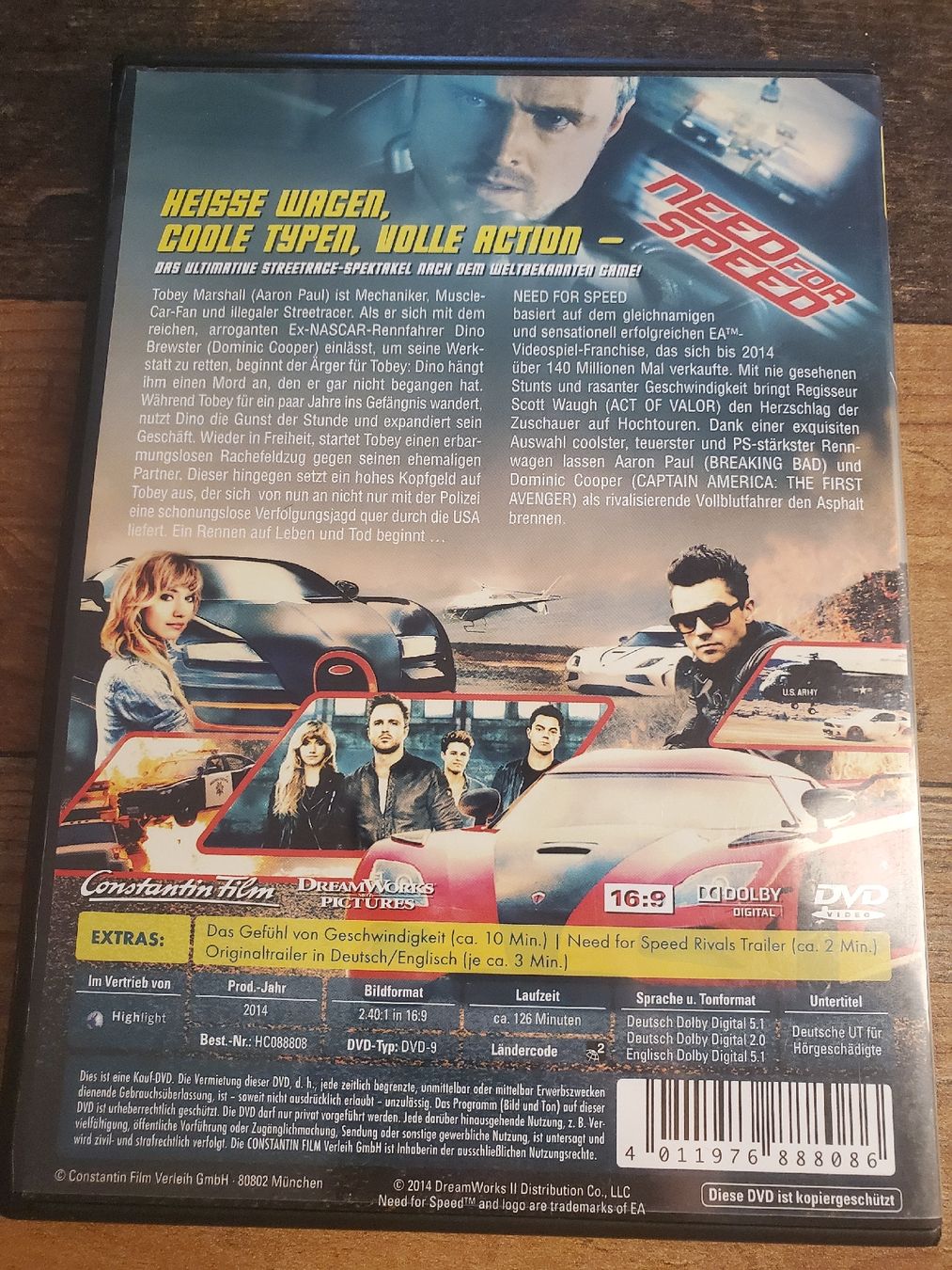 Tutti i DVDs: NEED FOR SPEED DVD – Usato da Weinfelden venduto da RobsFortune 2