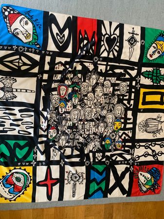 Grosses Foulard BIMBA Y LOLA Design Kunst 115 x 115