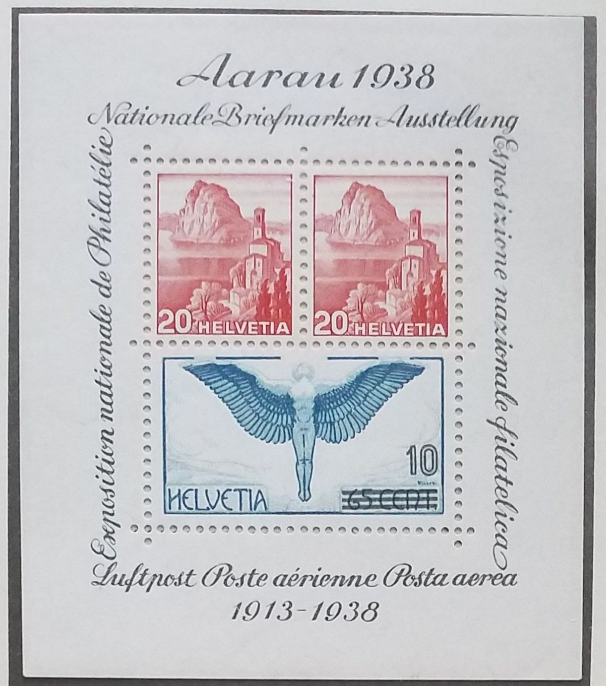 Alle Briefmarken: B20A) 1938 Aarauer Sonderblock postfrisch Kt 90 – Gebraucht aus Baden von Eggi