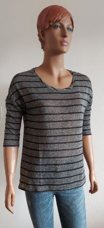 Dünner Damen Pullover Gr. M von Only Silber-Schwarz