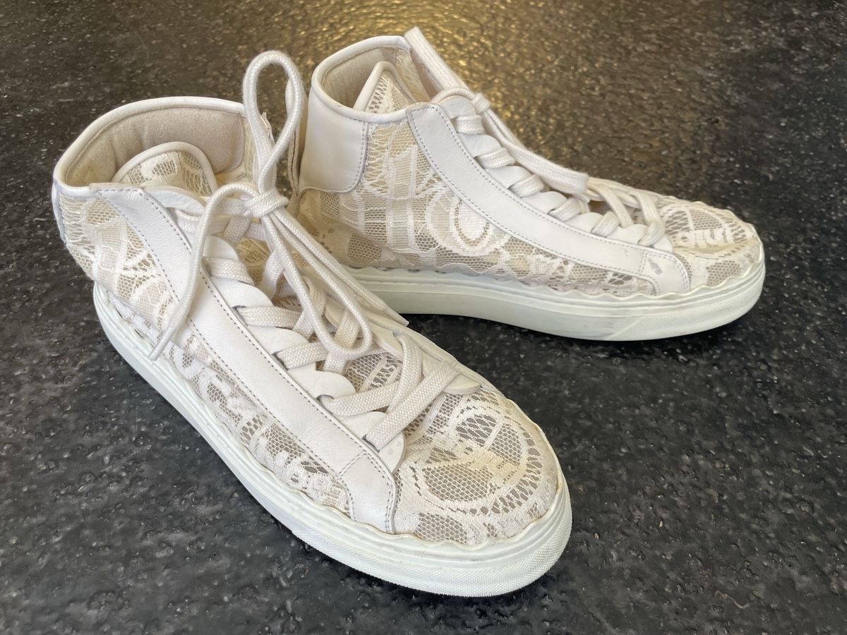 Chloé Scarpe da donna: Chloe Stoff Turnschuhe cremeweiss – Usato da Windisch venduto da rascale 1