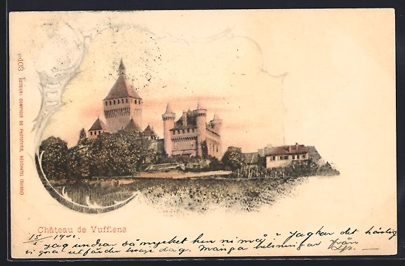 Cartoline postali: AK Vufflens, Le Chateau, 1901 – Usato da Berlin venduto da bartko-reher