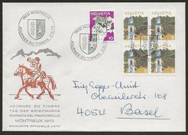 1973 Brief Tag der Briefmarke MONTREUX