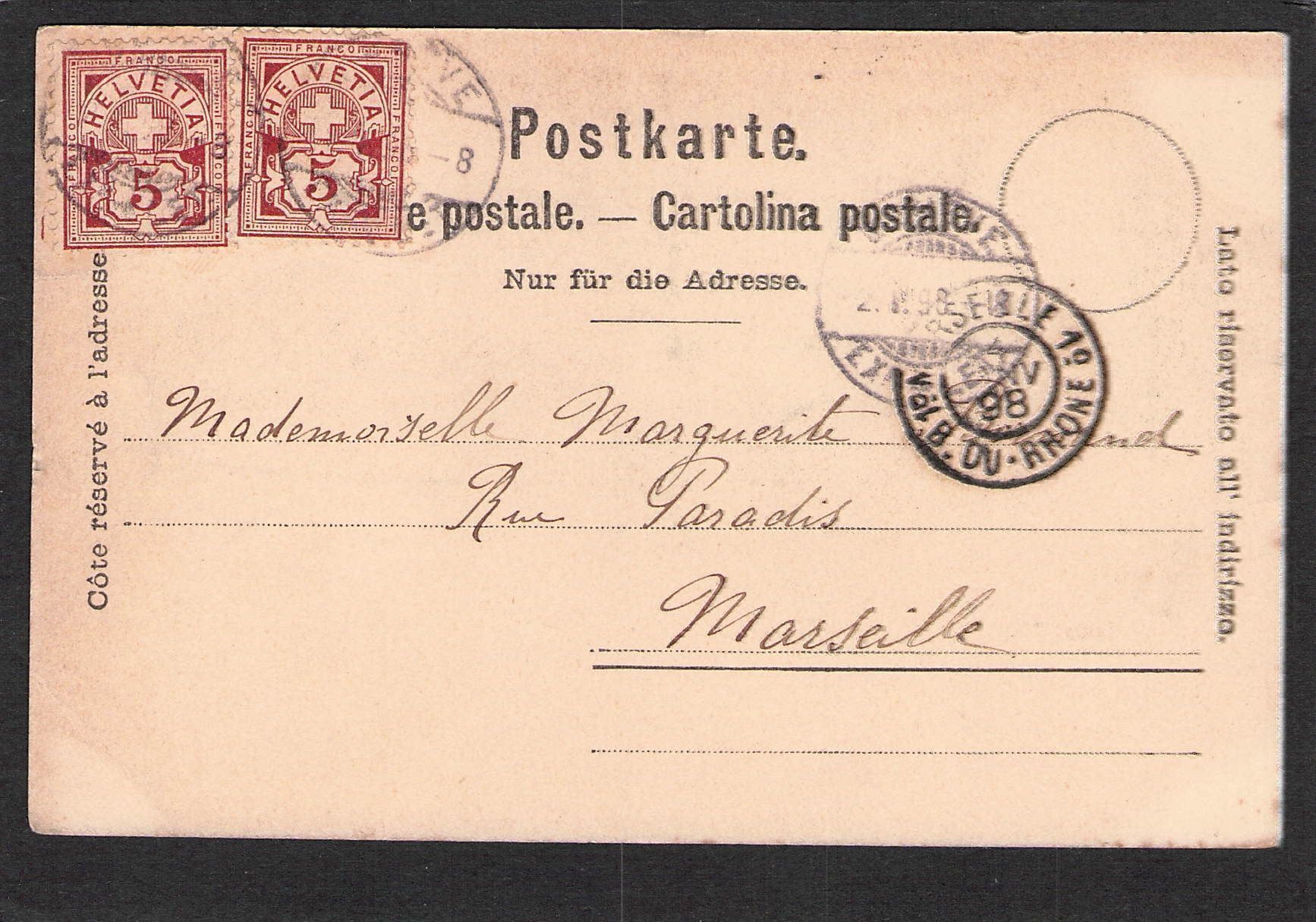 Cartoline postali: CP Genéve 1898 – Usato da Reichenburg venduto da ibiza18 1