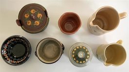 7 alte Keramik bauerlichen Motiven / Anciennes céramiques