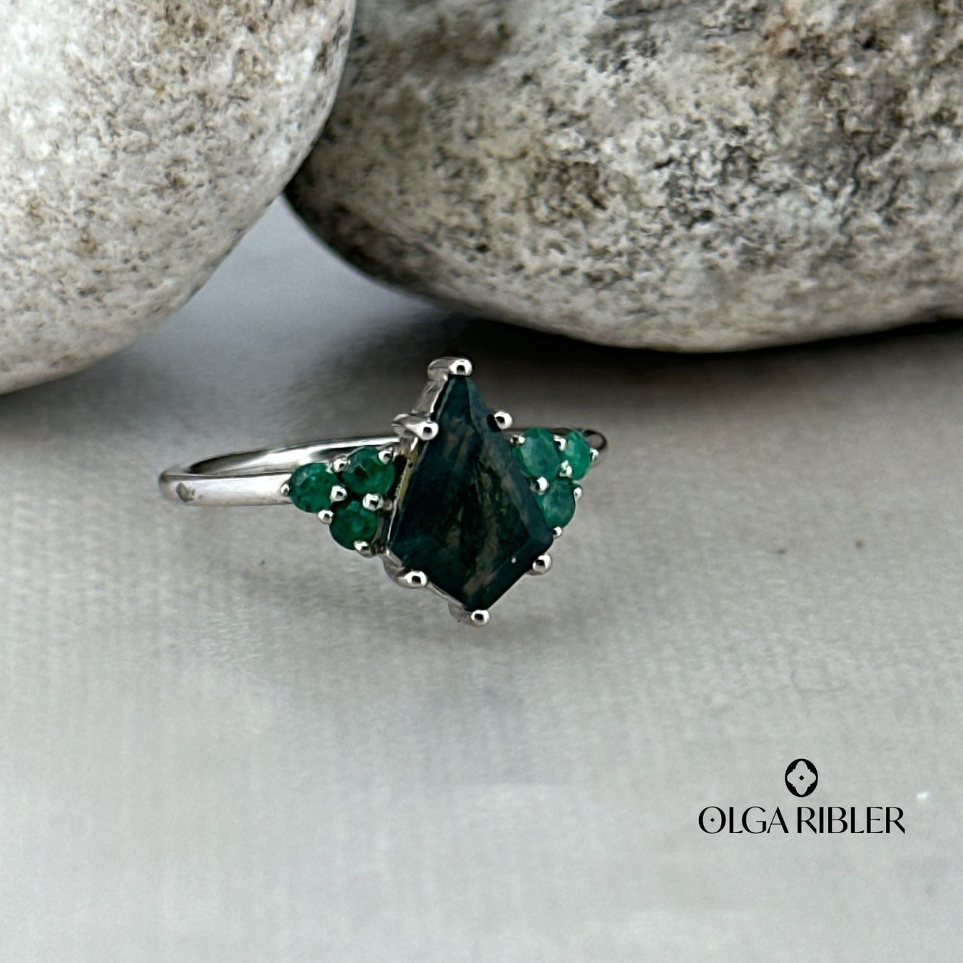 Olga Ribler Anelli: Dendriten Achat Silber Ring 925 mit Grösse 52 – Nuovo (secondo la descrizione) da Luzern venduto da Schmuckoutlet 2