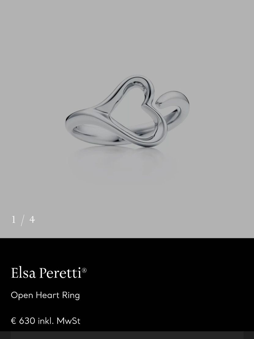 Tiffany & Co. Anelli: Tiffany & Co. Silber Ring Open Heart NP 630 100% Original – Usato da Binningen venduto da lieblingsstyle 6