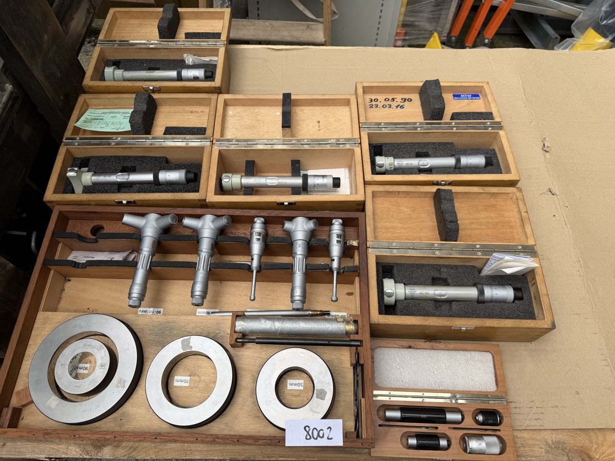 Misurare: Posten diverse Präzisionsmessgerät Micrometers Set, Holzbox – Usato da Necker venduto da liq24