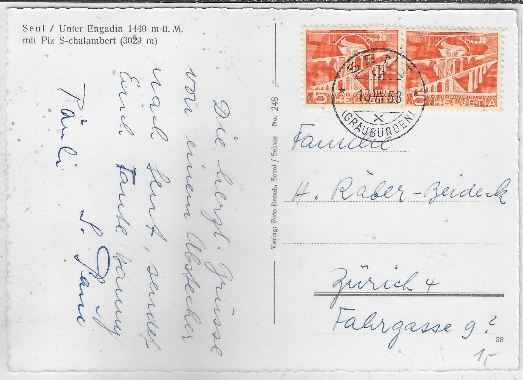 Cartes postales: Sent - Generalansicht – D'occasion à Ettingen par Kartenplanet 1