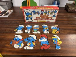 Puzzle Schtroumpfs vintage en bois, complet et parfait !