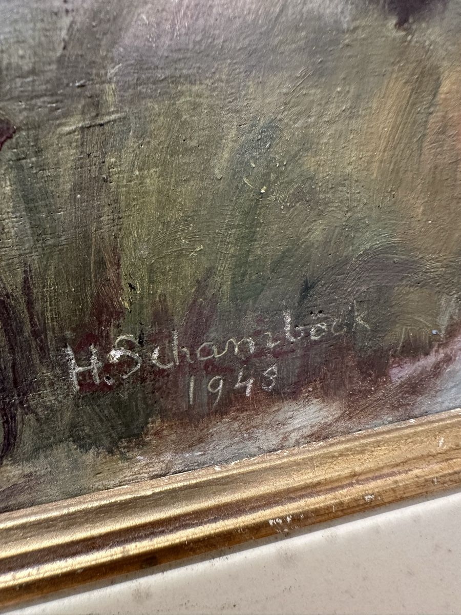 Dipinti: Original Ölgemälde, Hans Schamböck Seeufer Szene – Usato da Ebikon venduto da Gaenggeliwaar 2