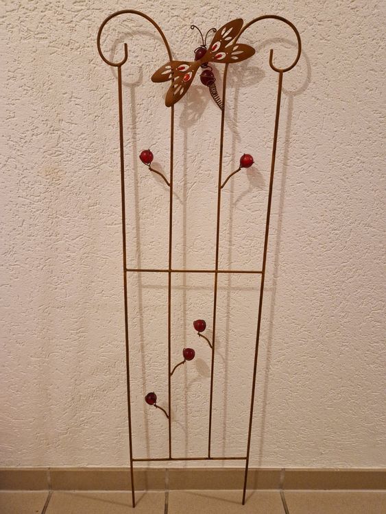 Garten-Gedenktafel Mit Schmetterling – Herzförmig, Wetterfest, Metall, 16 X 21 Cm, Mit Spieß Für Grabbepflanzung