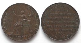 MONNERON 2 Sols 1791 MONNAIE DE CONFIANCE bronze SUP!