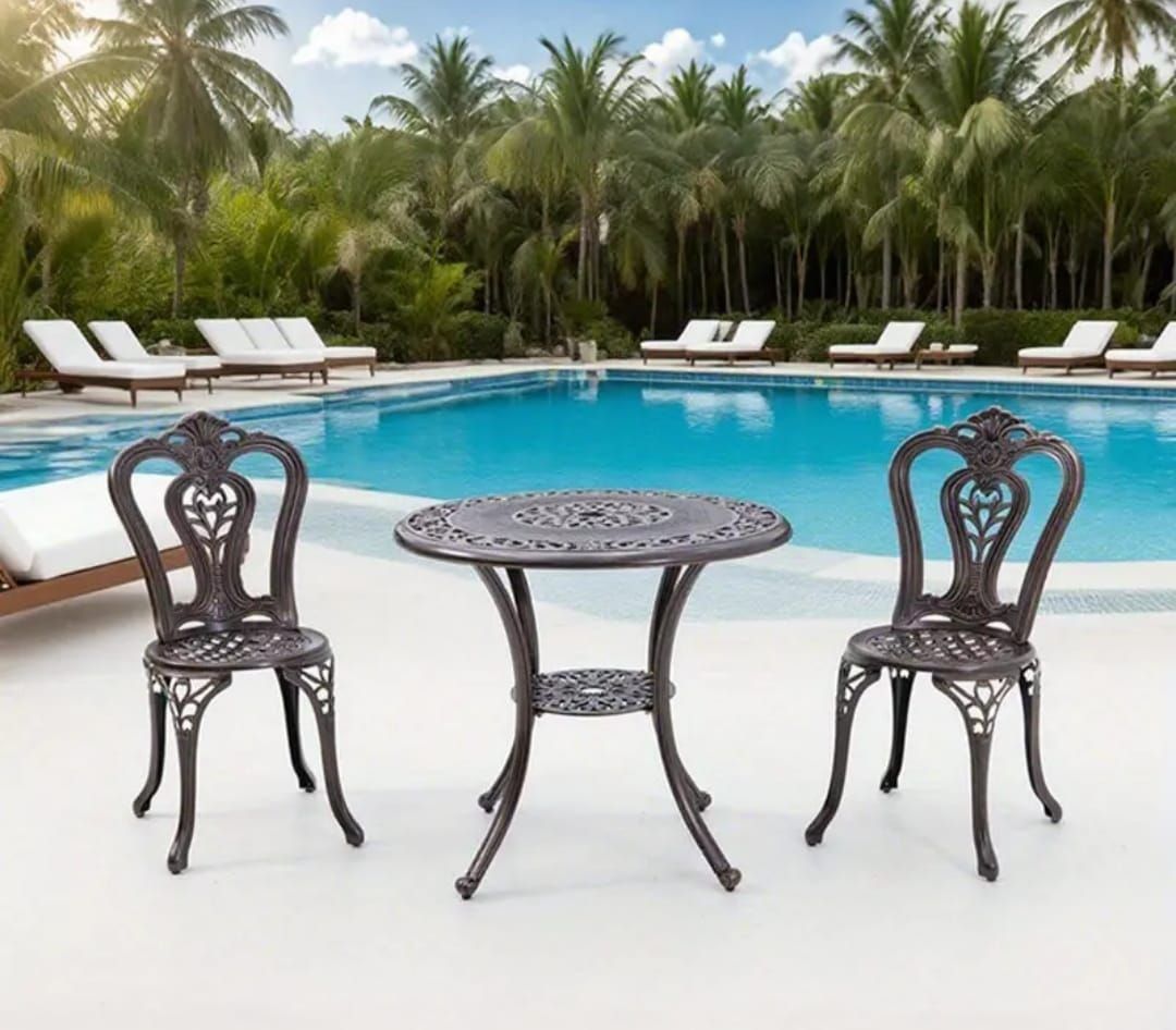 Set di tavolo e panche: 3-teiliges Bistro-Set für Terrasse oder Garten – Nuovo e nell'imballaggio originale da Hohenrain venduto da cars77 2