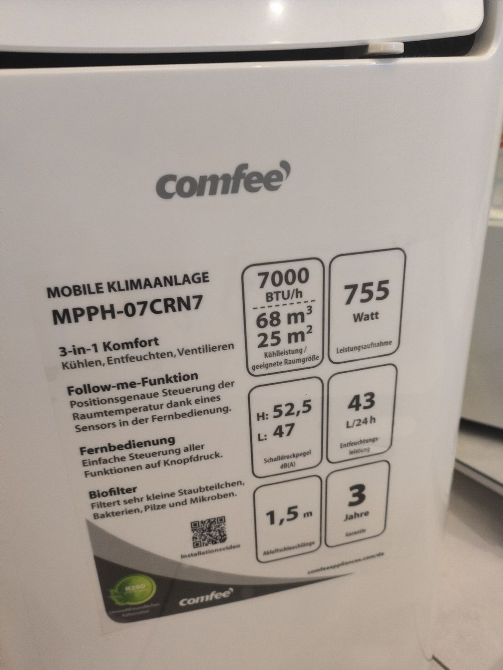Comfee Klimageräte: Comfee Mobile Klimaanlage MPPH-07CRN7 – Gebraucht aus Root von MarySss 1