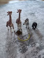 Safari Tierfiguren Giraffe Zebra Gorilla Schildkröte 5 Stück