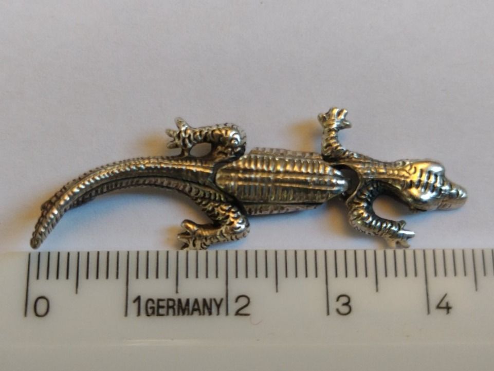 Ciondoli: Silber Gekko Eidechse Anhänger, 925 Sterling Fein Silber – Usato da Baden venduto da TellsKuchenhaus 3