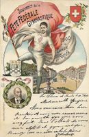 Litho. Fête Fédérale Gymnastique 1900 La Chaux-de-Fonds