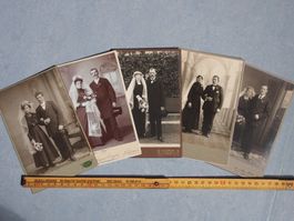 5x Orig Fotografie Hochzeitspaare Schweiz ZH AG BE 1900/1910