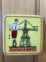 Vintage Märklin Metallbaukasten Blechdose  Kran & Junge 1930