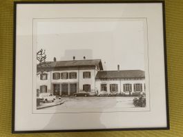 Schwarzweiss Foto Bahnhof Langenthal alter Zustand