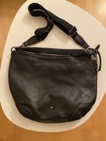 Navyboot Umhängetasche Leder schwarz