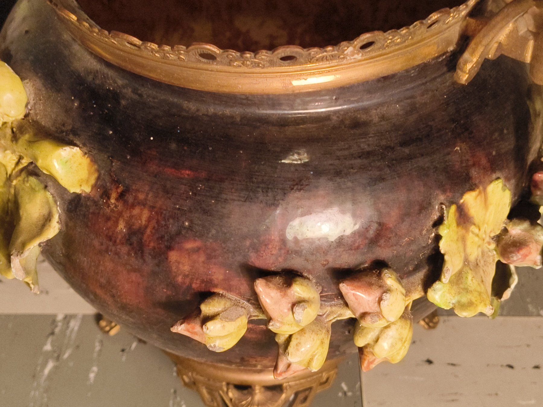 Vasi per fiori: Antik Blütencachepot Barbotine-Technik Frankreich – Usato da stettlen venduto da VintageBern_ch 7