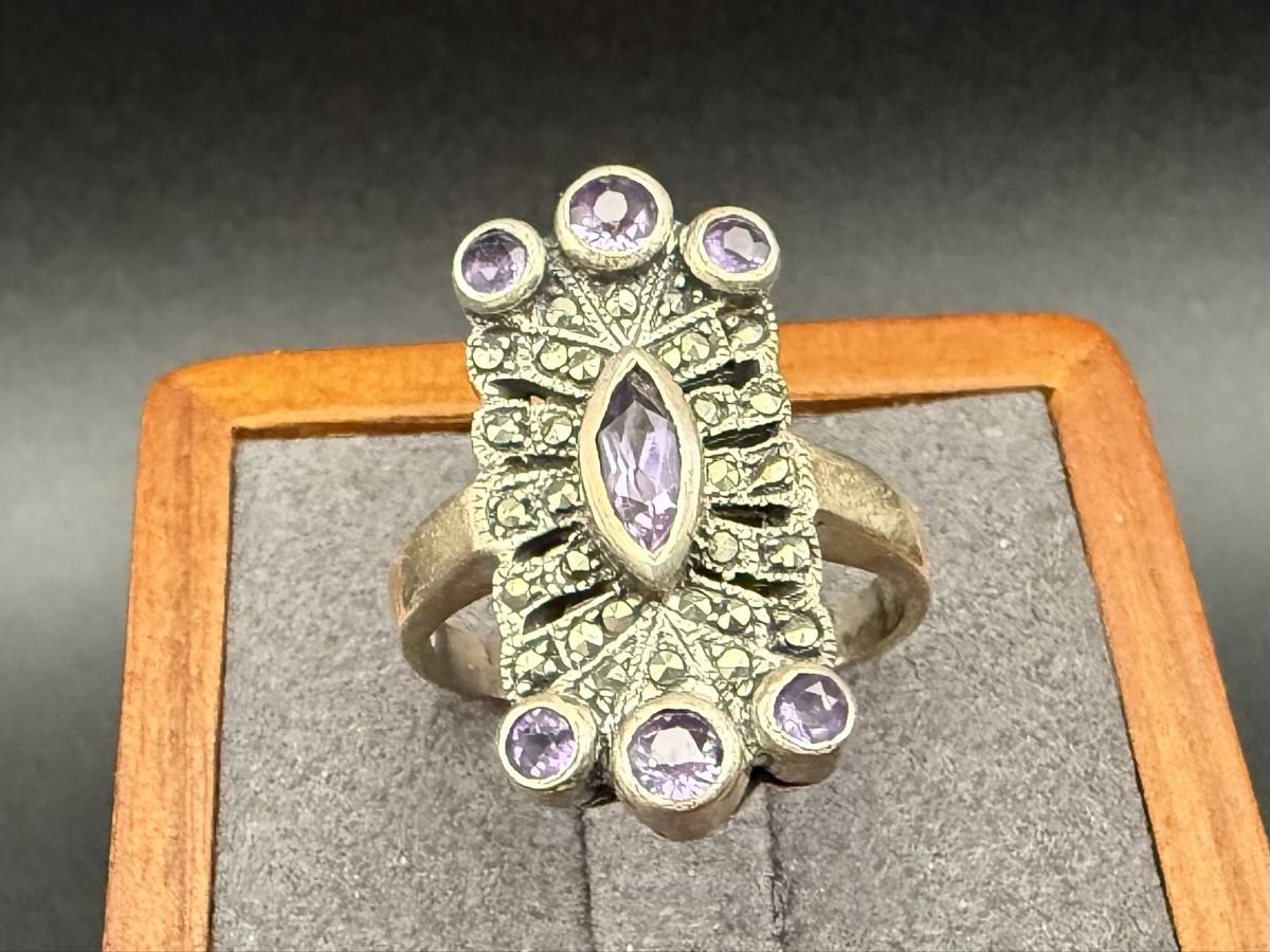 Ringe: Vintage 925er Silberring mit Amethysten - Größe 54-55 – Gebraucht aus Lamone von LaCantinaMagica 3