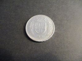 5.- Fr  1931 Superbe pièce  Superbe qualité