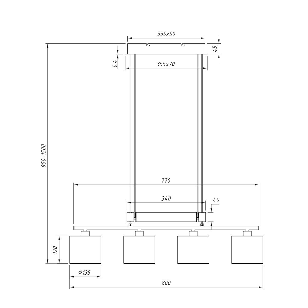 Lampadari & plafoniere: Pendelleuchte, 150 cm x 77 cm, Anthrazit – Nuovo (secondo la descrizione) da Kreuzlingen venduto da Smart-Light 4
