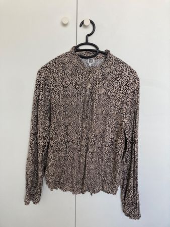La Redoute Bluse, Grösse 42, Beige/Schwarz (Leo Print)