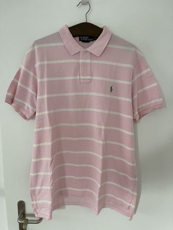 Ralph Lauren Polo Shirt Gestreift Rosa Weiss XL, oryginal