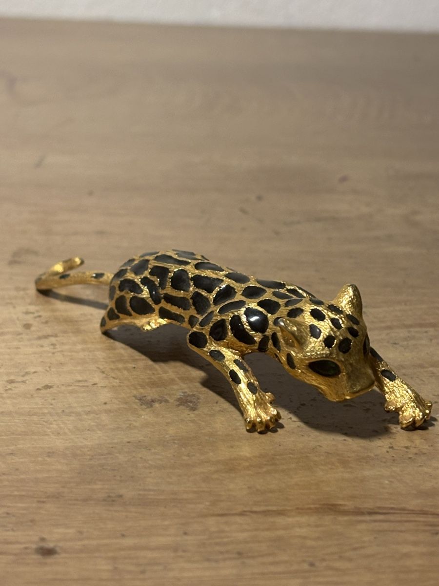 Tutte le decorazioni: Vintage Leopard Brosche mit dekorativer Holzschatulle – Usato da Orpund venduto da BlackEagel80 2