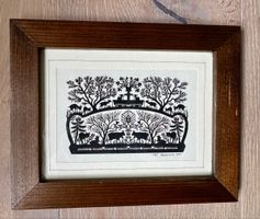 Original Scherenschnitt Ueli Hauswirth 1981 / 22 x 17 cm