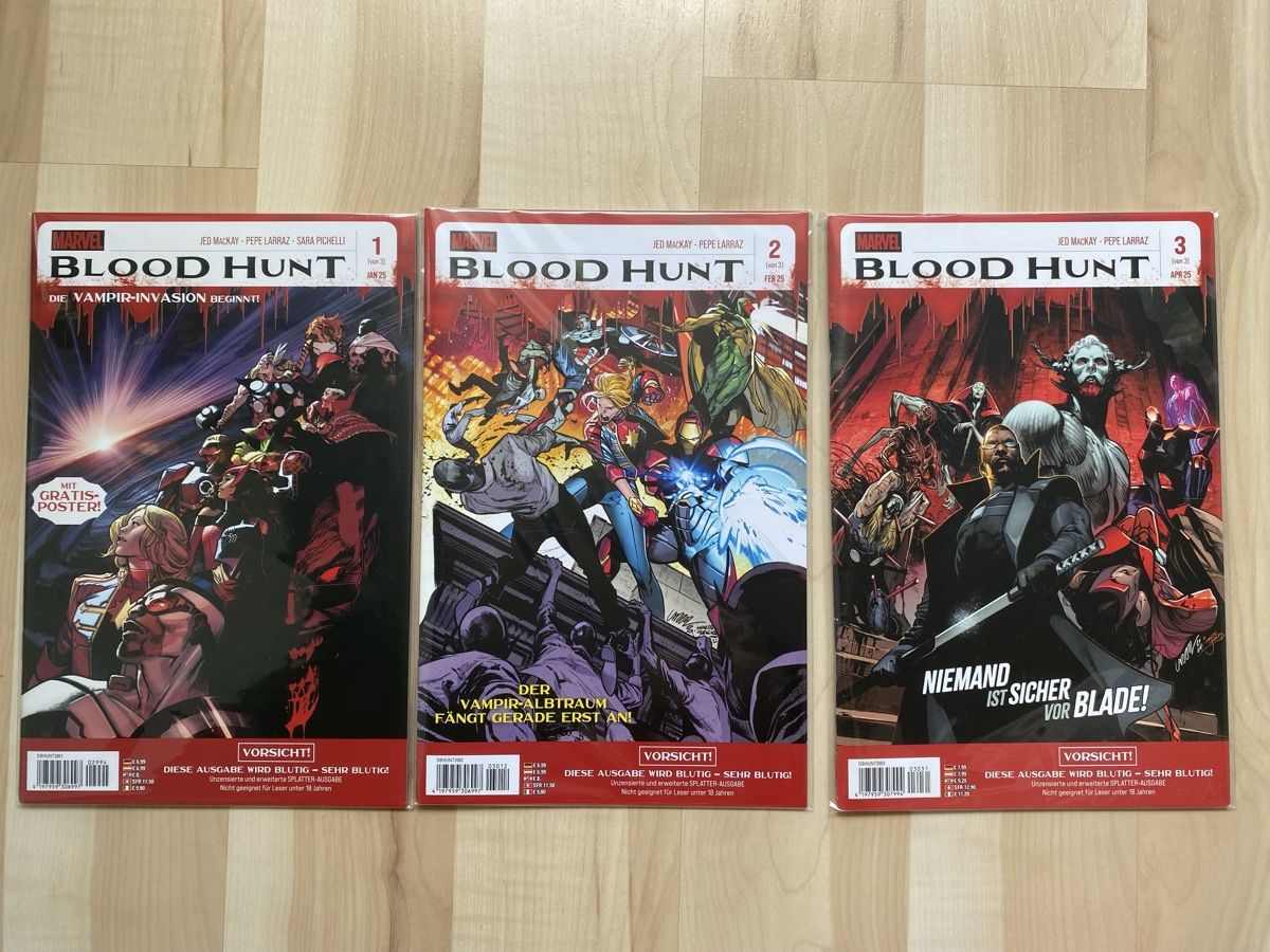 Fumetti: Blood Hunt Splatter 1-3 Komplett – Nuovo (secondo la descrizione) da Neftenbach venduto da ctbvm 1