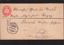 Tüblibrief 10 Rp , Ragaz 19.Xll.1885