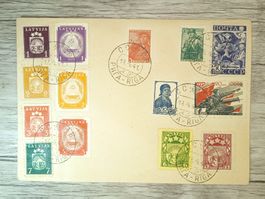 TR63 Enveloppe + Timbre Latvija 1941