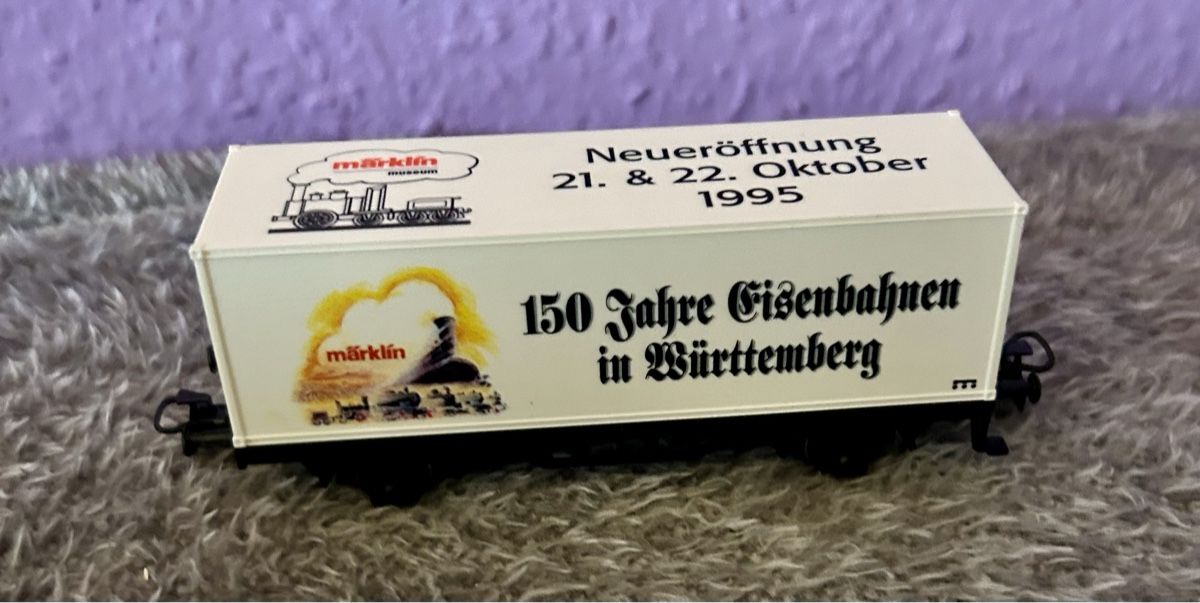 Märklin Modelleisenbahnen: Wagon Märklin "150 Jahre Eisenbahn" HO 1995 – Neu und originalverpackt aus Petit-Lancy von Pierre_le_voyageur 1