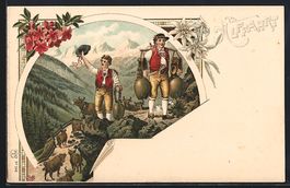 Litho Toggenburg, Ortspartie mit Kuhhirt