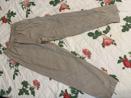 Luftige Stoffhose beige Viskose Mix Grösse L