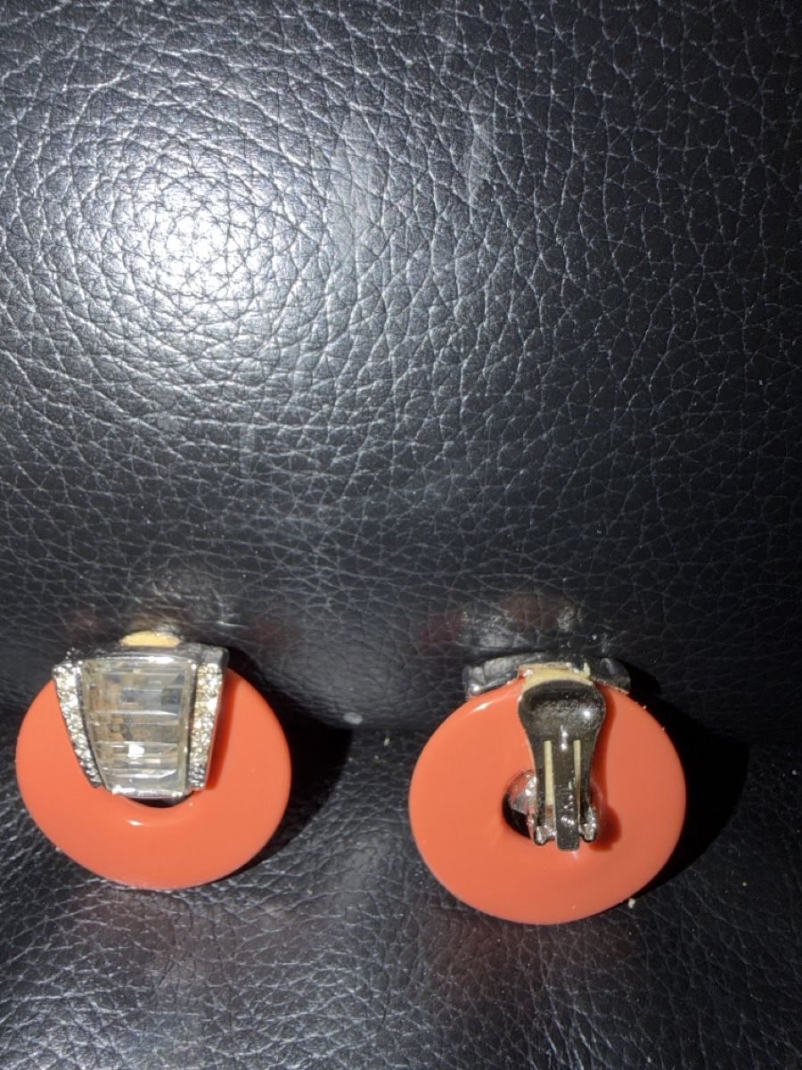 Orecchini pendenti & Orecchini a lobo: Boucles d'oreilles clips corail strass vintage – Usato da Lausanne venduto da Pascal9999 1