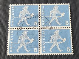 Viererblock mit Vollstempel Huttwil briefmarke