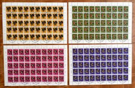 Pro Juventute 1968 Serie im Bogen mit  ET-ʘ und Gummi **