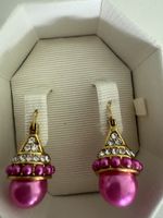Perlenohrringe pink , NEU