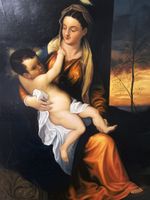Madonna mit Kind, Öldruckgemälde, 80x99cm