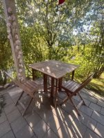 Foldable Wooden Outdoor Garden Table with Chairs