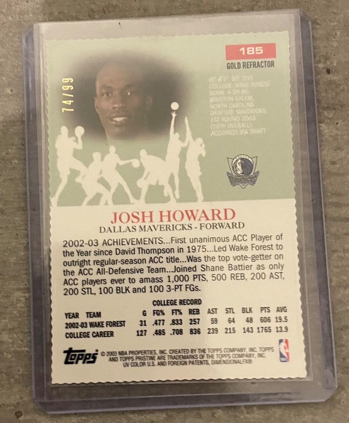 Nba Carte collezionabili: NBA Josh Howard Gold Refractor Rookie Card – Nuovo (secondo la descrizione) da Muttenz venduto da joba23 1