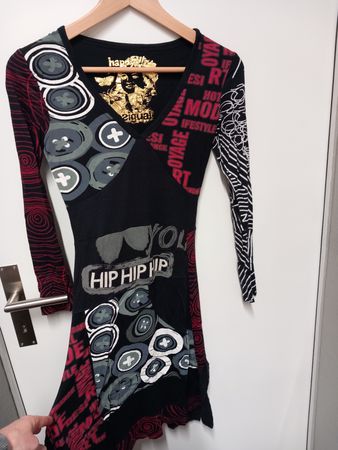 Desigual Jersey Kleid Gr. S schwarz bunt